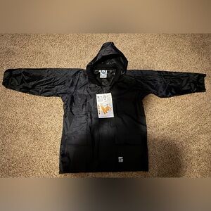 Rip-Stop 150D Open Road Men's Black Hooded Raincoat